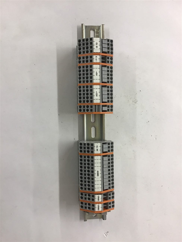 Wago 2580 60947-7-1 Terminal Block Lot of 35 Mounted on Din Rail
