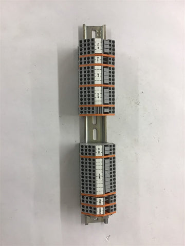 Wago 2580 60947-7-1 Terminal Block Lot of 35 Mounted on Din Rail