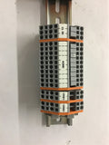 Wago 2580 60947-7-1 Terminal Block Lot of 35 Mounted on Din Rail