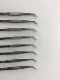 Universal 52403 SS Pattern Precision Grade Curved Tip Tweezer Lot of 9