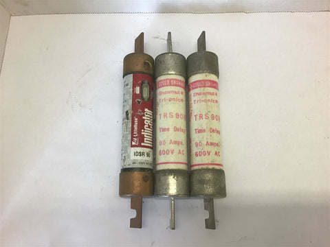 90 Amp 600 VoltFuse --Assorted Lot of 3