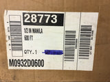 Tofed Spec M0932D0600 1/2 in manila Rope 600 FT