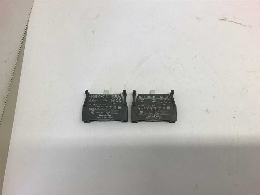 Allen Bradley 800E-3X01L Contact Block --Lot of 2