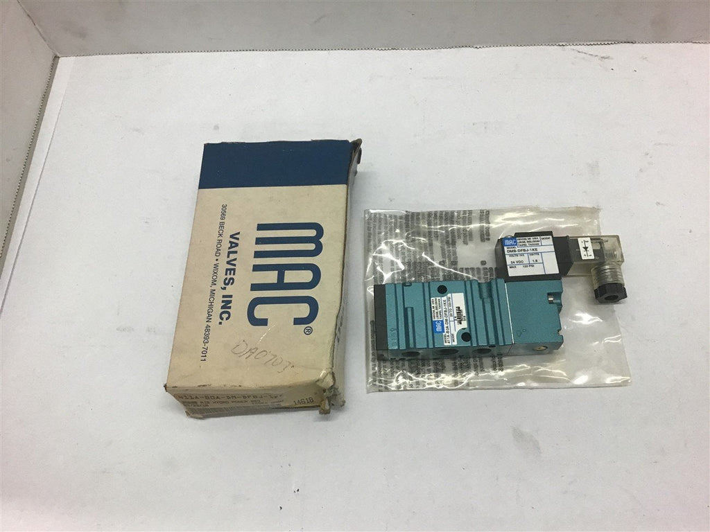 Mac 411A-B0A-DM-DFBJ-1KE 20-120 Psi Solenpid Valve