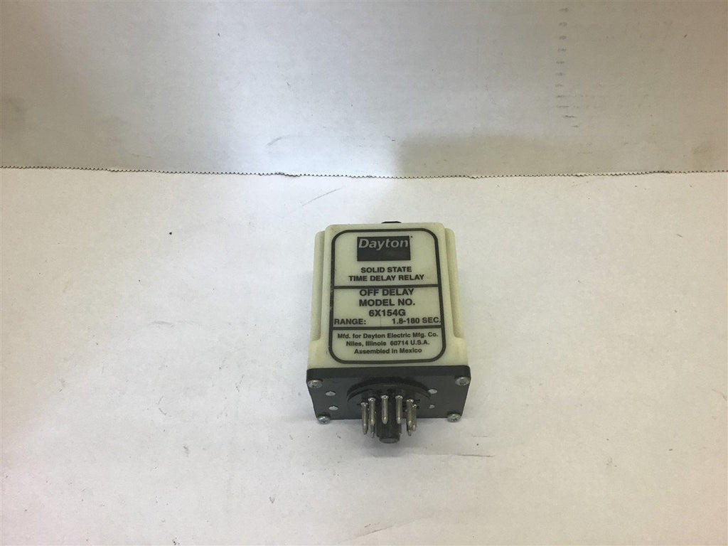 Dayton 6X154G Solid STate Time Delay Relay 1.98-180 Sec
