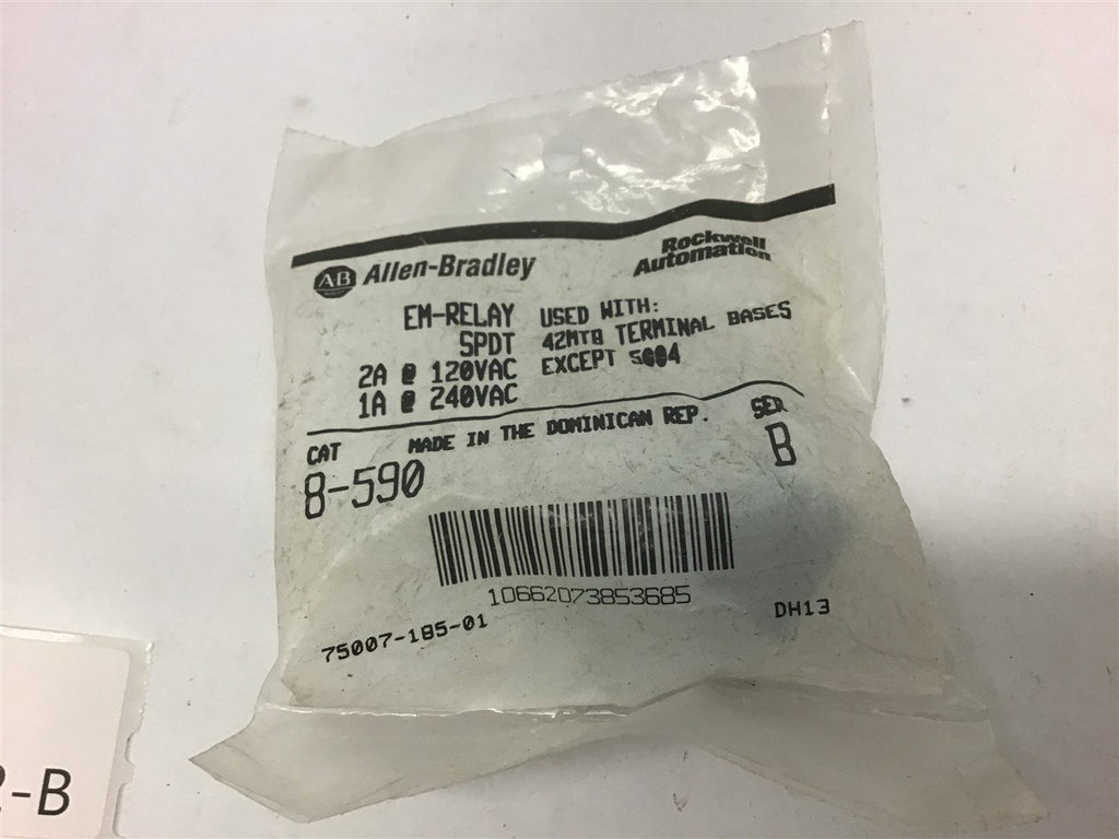 Allen Bradley 8-590 EM-Relay 2 Amp @ 120 Vac