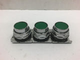 Green Pushbutton -Lot of 3