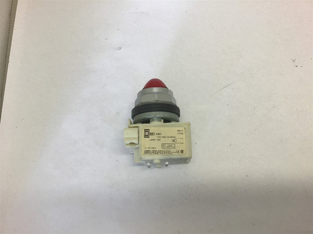 Square D 9001 KM1 Pilot Light Red