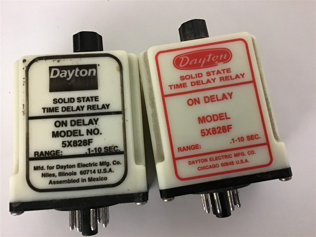 Dayton 5X828F Time Delay Relay 1-10 Sec Lot of 2