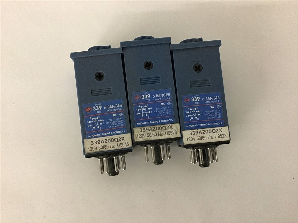ATE 339 6-Ranger Adjustable time Delay Relay Lot of 3