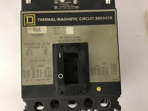 Square D FAL32090 90 Amp Circuit Breaker