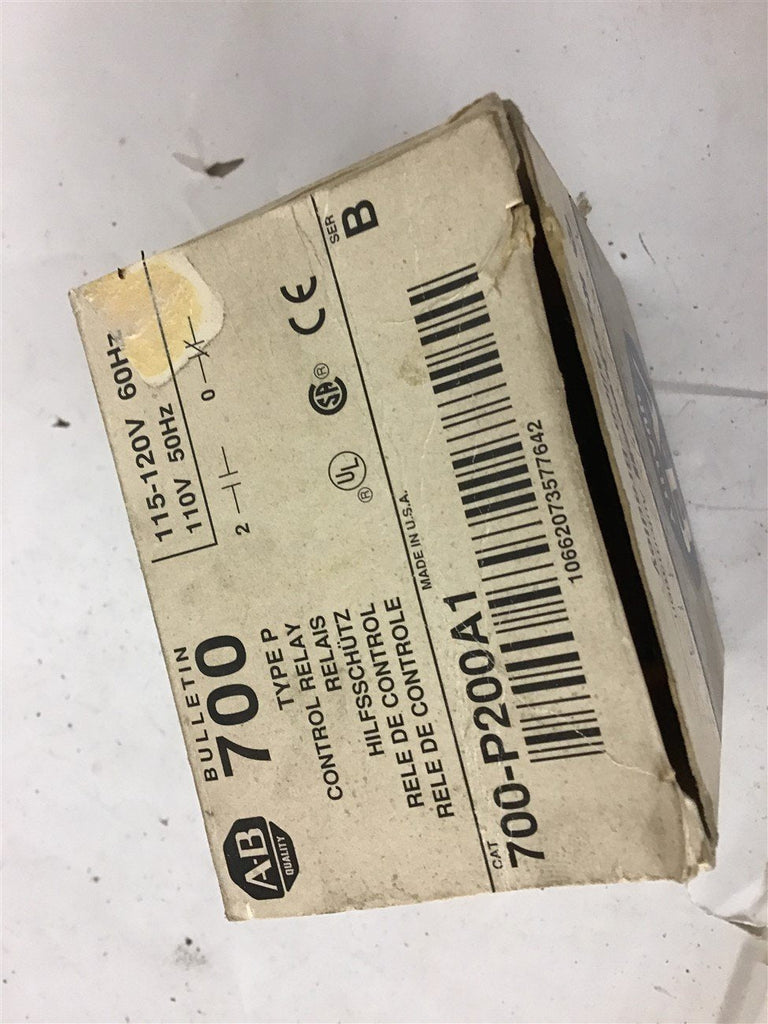 Allen-Bradley 700-P200A1 Control Relay 115-120 Volts