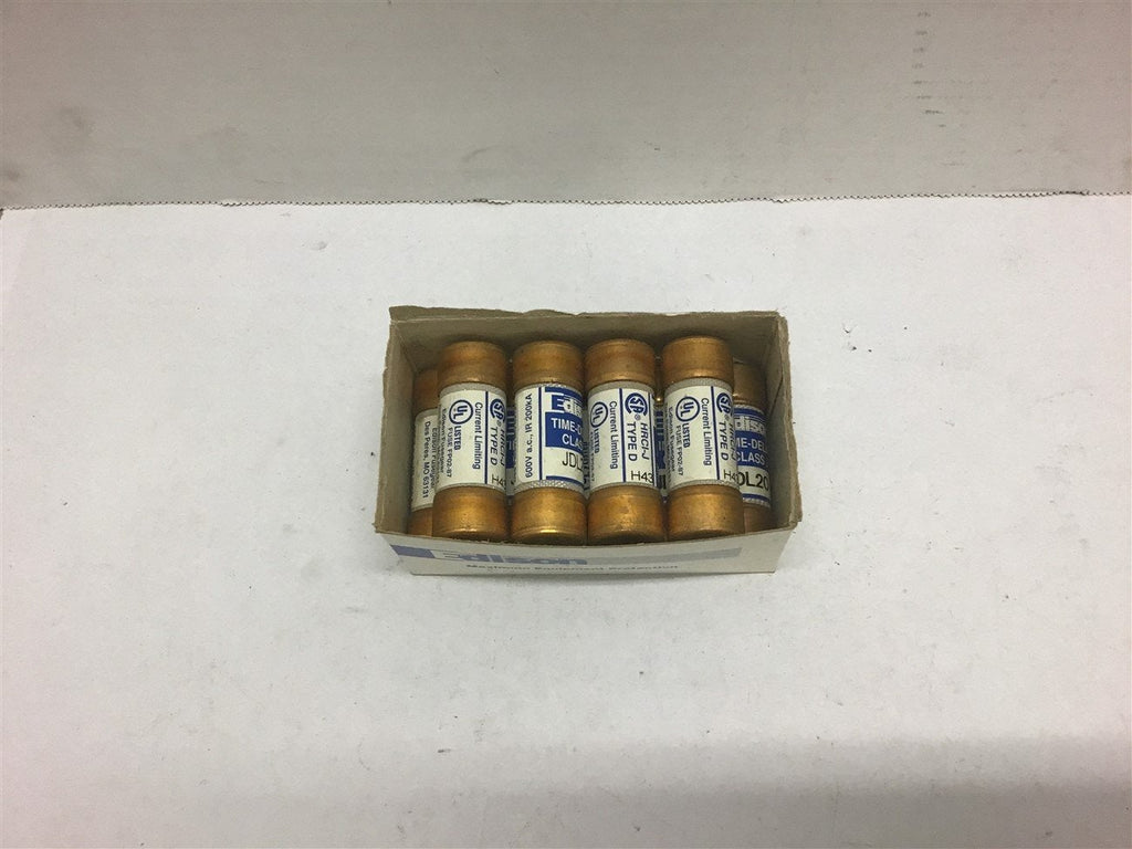 Edison JDL20 Time-Delay Fuse 20 Amp 600 Volt --Lot of 9