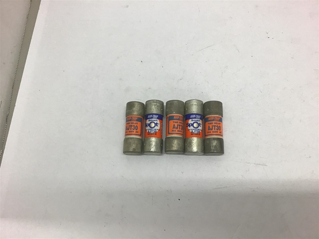 Amp-Trap AJT30 Time Delay Fuse 30 Amp 600 Vac --Lot of 5