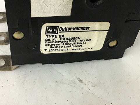 Cutler-Hammer BAB3050H 50 Amp Circuit Breaker 240 Volts
