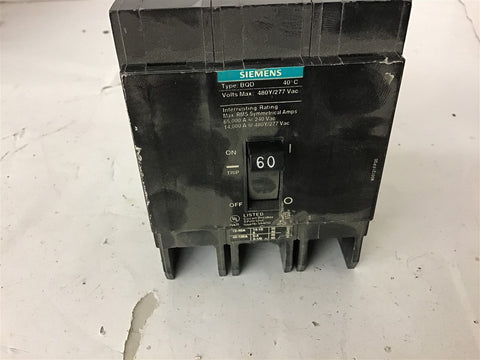 Siemens BQD360 Circuit Breaker 60 Amp 3 Pole