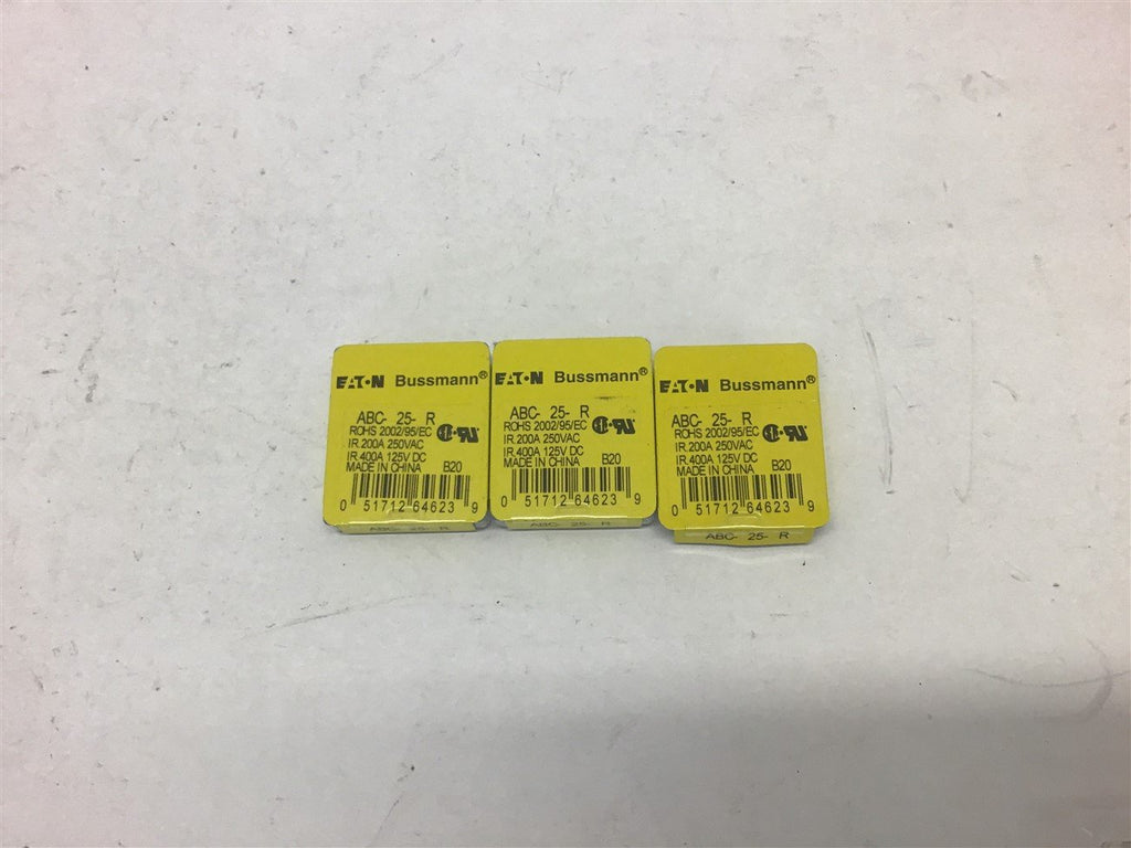 Bussmann ABC 25-R Fuse 25 Amp 250 VAc --Lot of 13