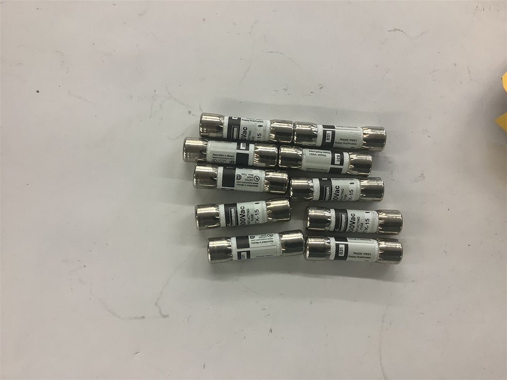 Bussmann KTK-15 Fast Acting Fuse 15 Amp 600 Vac -LOT OF 10
