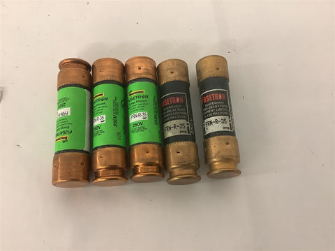 Fusetron FRN-R-35 Dual-Element Fuse 35 Amp 250 Volt --LOT OF 7