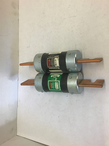 Fusetron FRN-R-250 Time-Delay Fuse 250 Amp 250 Volt --Lot of 2