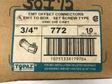 Topaz 772 3/4" EMT Offset Connector Lot of 8