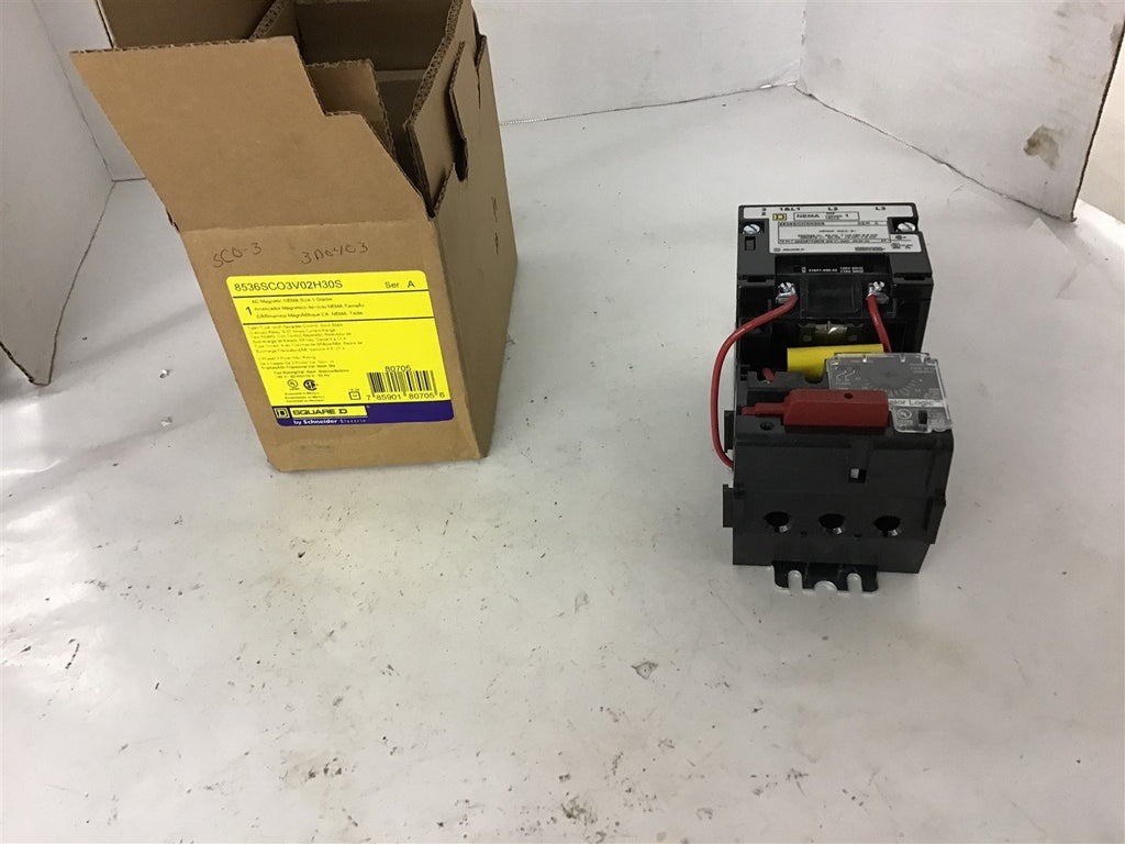 Square D 8536SCo3V02H30A Nema Size 1 Starter 120 Volt Coil