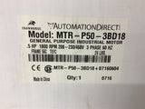Automation Direct MTR-P50-3BD18 1/2 HP AC Motor 208-230/460 Volt 1800 Rpm 56C fr