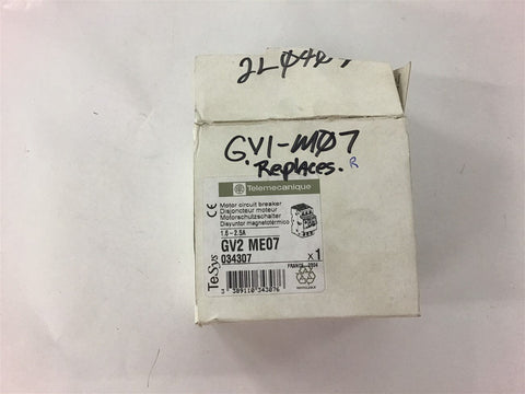 Telemecanique GV2 Me07 Motor Circuit Breaker 1.6-2.5 Amp