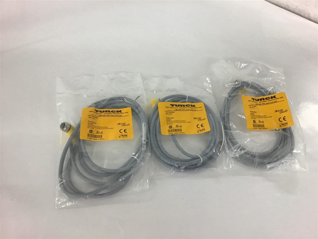 Turck WK 4.4T-2 Euro Fast Cable Lot Of 3