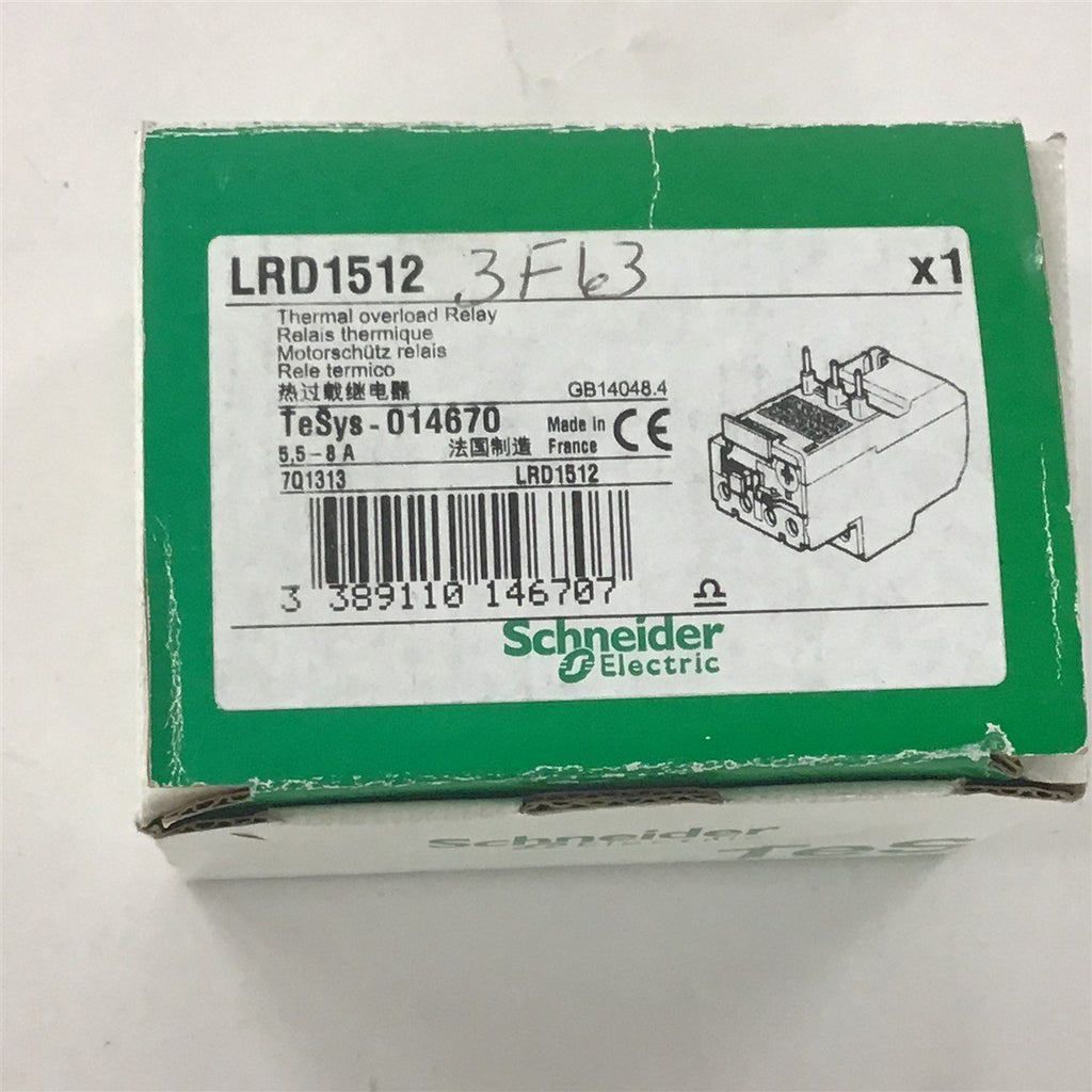 Schneider Electric LRD1512 Thermal Overload Relay 5.5 - 8 Amp