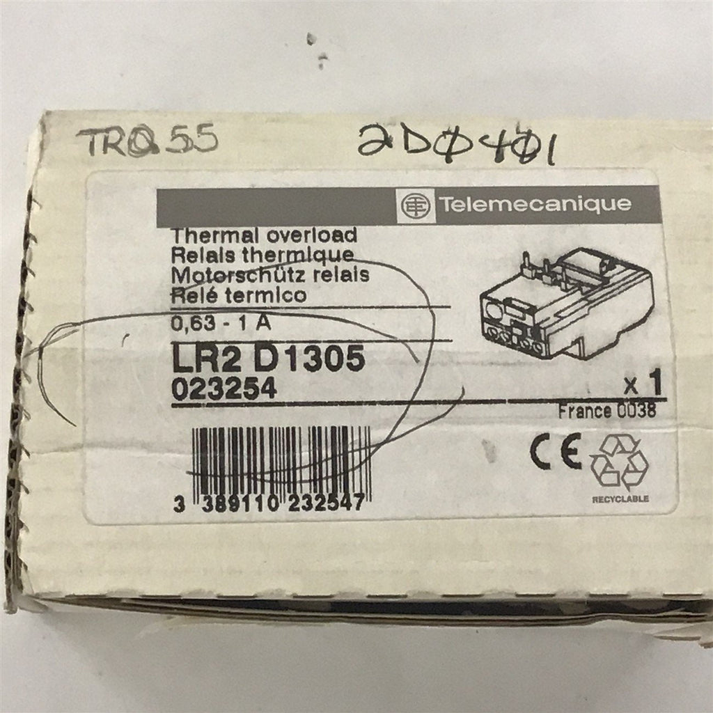 Telemecanique LR2D1305 Thermal Overload Relay 0.63-1 Amp