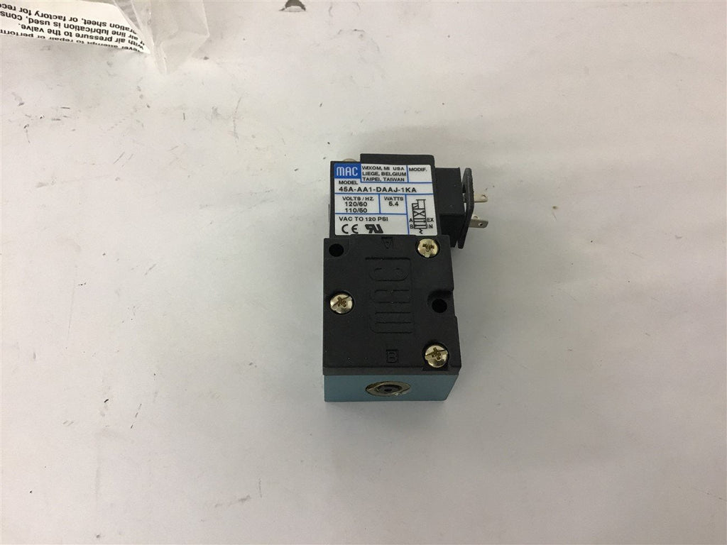 Mac 45A-AA1-DAAJ-1KA Solenoid Valve 120 Volts 5.4 Watts