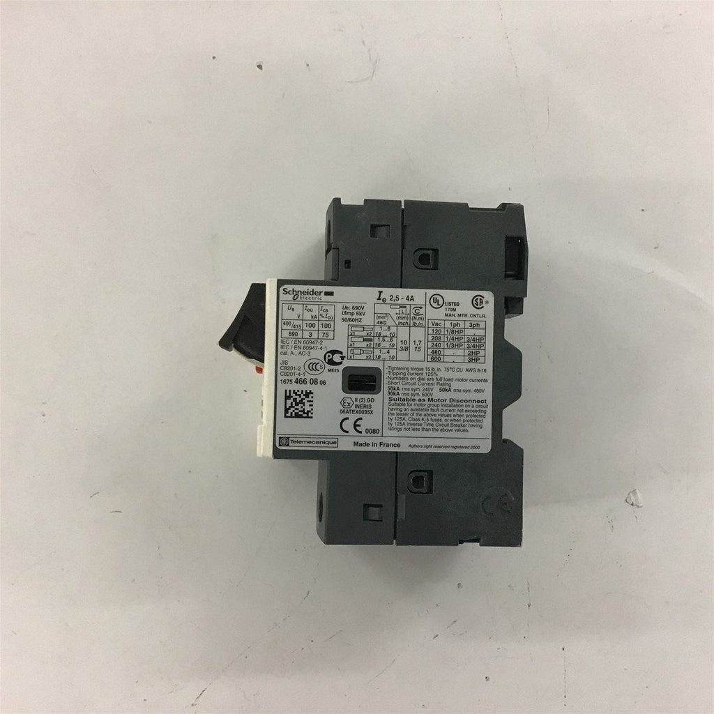 Schneider Electric GV2ME08 Circuit Breaker 2.5-4 Amp
