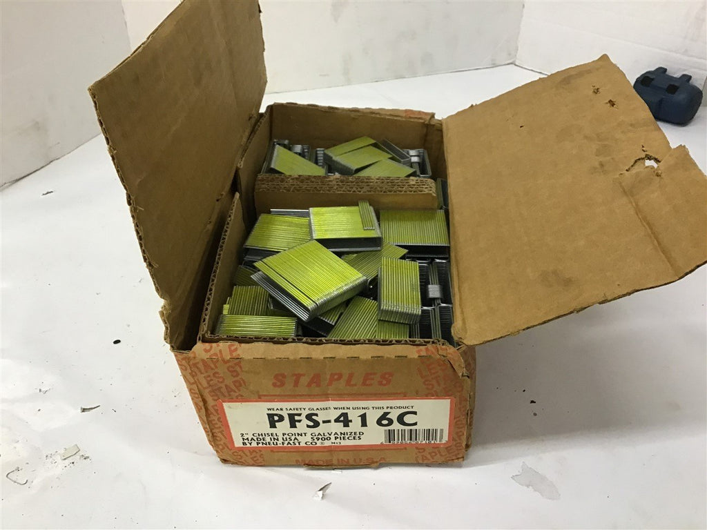 Pneu-FAst PFS-416C 2" Chisel Point Galvanized Staples Lot of 4000
