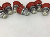 Lovato 8 LM2T B6344 Mushroom Head Push Button Red Lot of 7