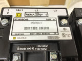 Square D 8736SBO4S Nema Size 0 Reversing Starter 460 V @ 5 HP 120 V Coil