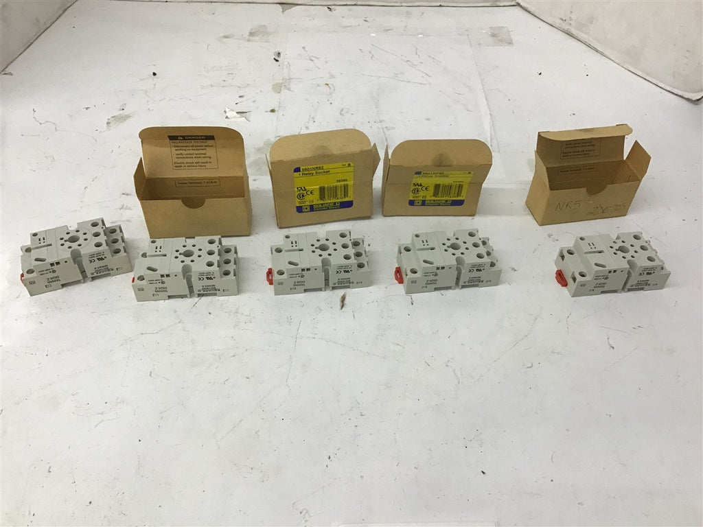 Square D 8501NR52 8 Pin Relay Socket Lot of 5