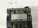 Square D 8536 SCO-3 Nema Size 1 Starter 3 Phase 240 V Coil
