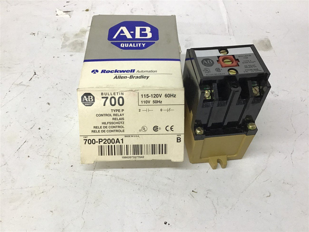 Allen Bradley 700-P200A1 Type P Control Relay 115-120V