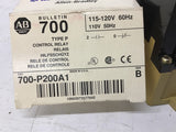 Allen Bradley 700-P200A1 Type P Control Relay 115-120V