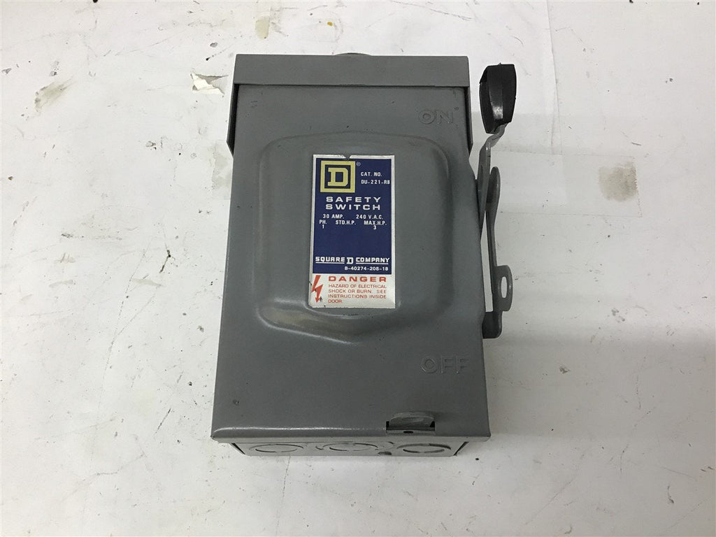 Square D DU-221-RB 30 Amp Safety Switch 240 Vac Single Phase