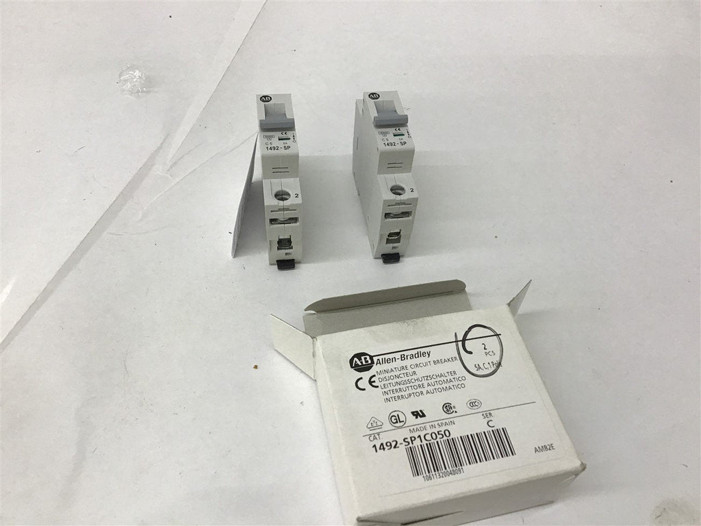 Allen Bradley 1492-SP1C050 Miniature Circuit Breaker Lot Of 2