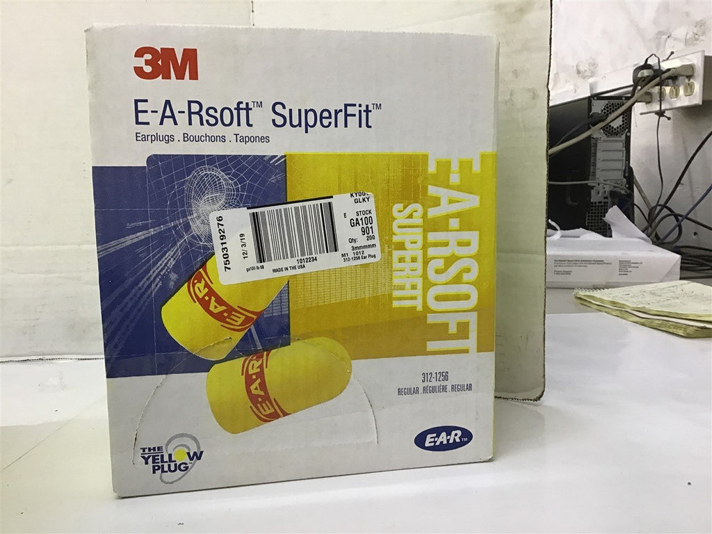3M EA-Rsoft Super Fit Ear Plugs Lot Of 200 Pair