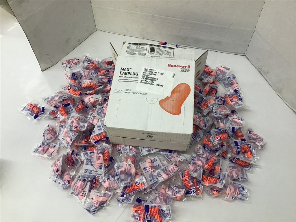 Honeywell Howard Leight Max Ear Plug Lot Of 200 Pair