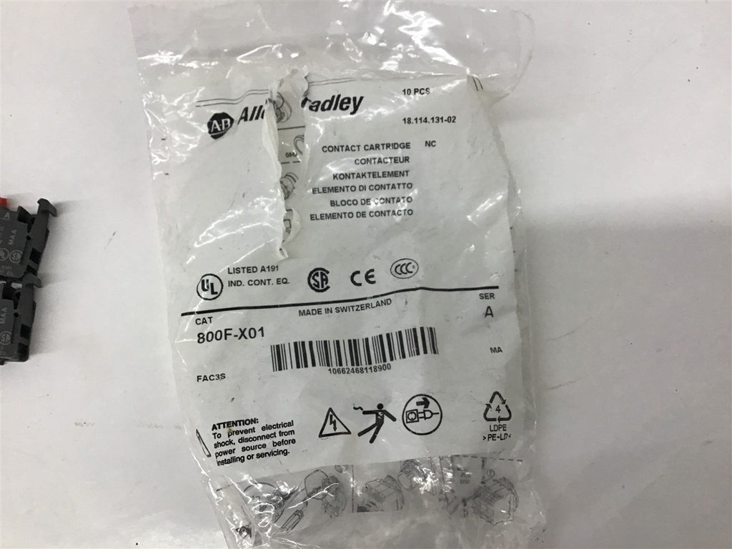 Allen-Bradley 800F-X01 Contact Cartridge Lot Of 10