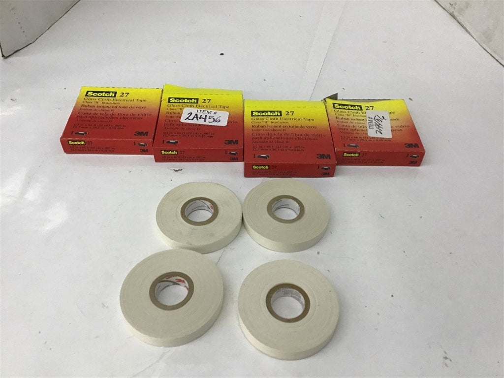 3M Scotch 27 1/2"x66' Glass Cloth Electrical Tape Lot Of 4