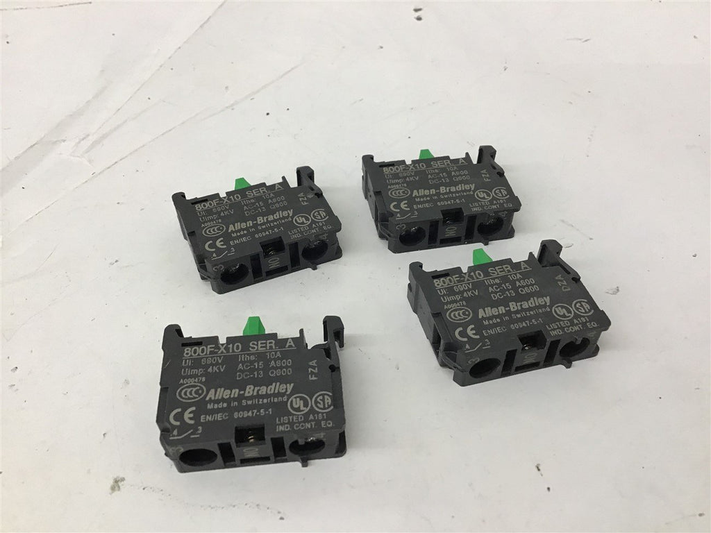 Allen Bradley 800F-X10 Contact Block Lot Of 4