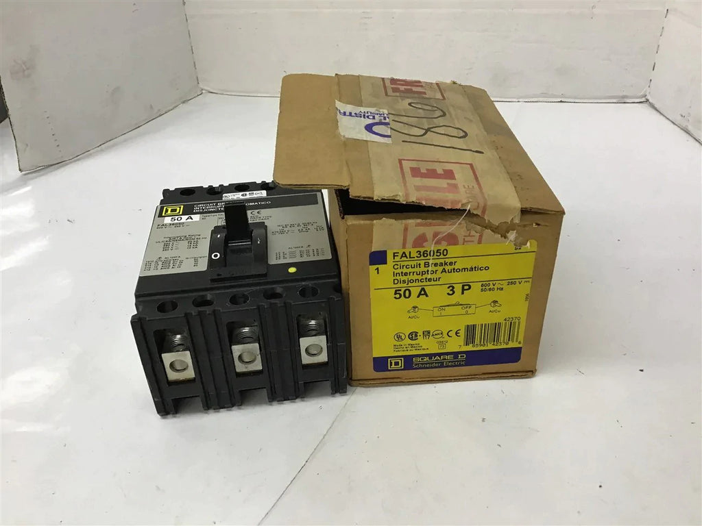 Square D FAL36050 Circuit Breaker 50 Amp 3 Pole 600 Volts