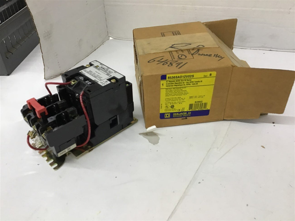 Square D 8536SAO12S Nema Size 00 Magnetic Starter 120 Volts Coil