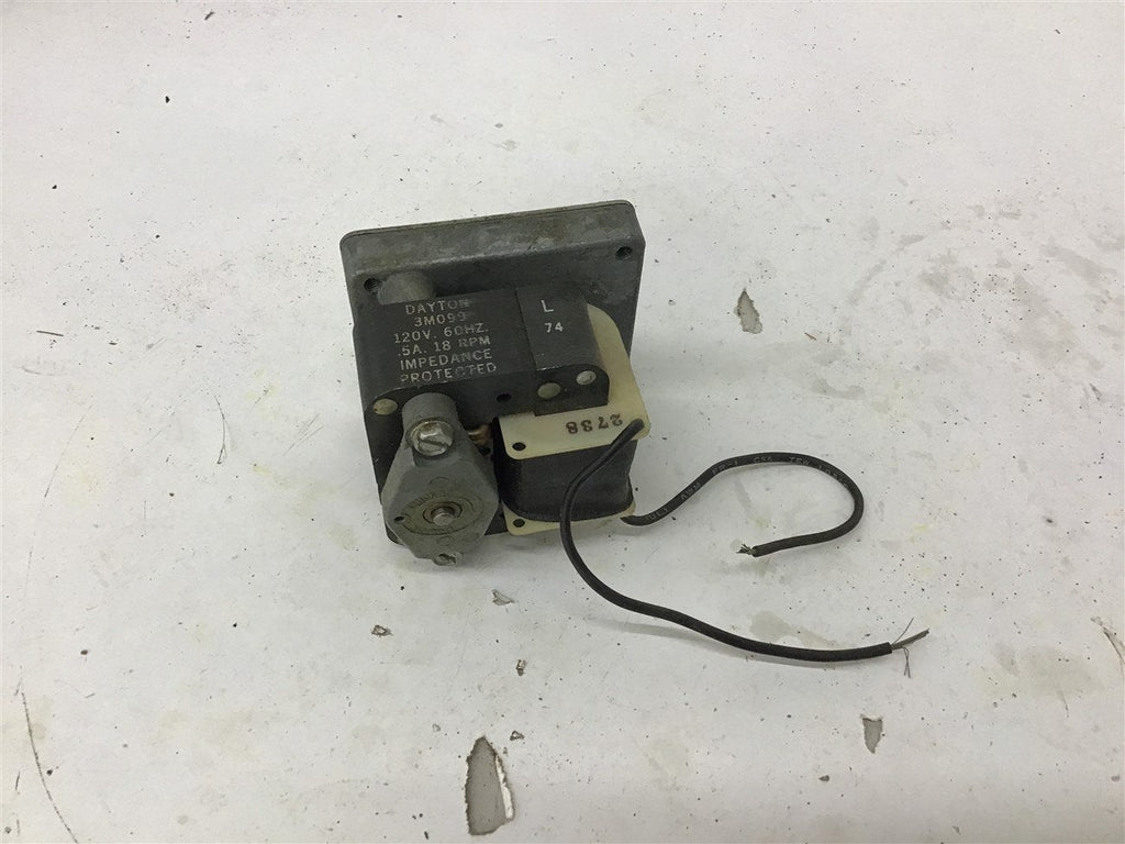 Dayton 3M099 Gear motor 120 Volts 1/2 Amp 18 Rpm Single Phase 166:1 Ratio